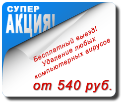 Удаление вирусов от 540 рублей